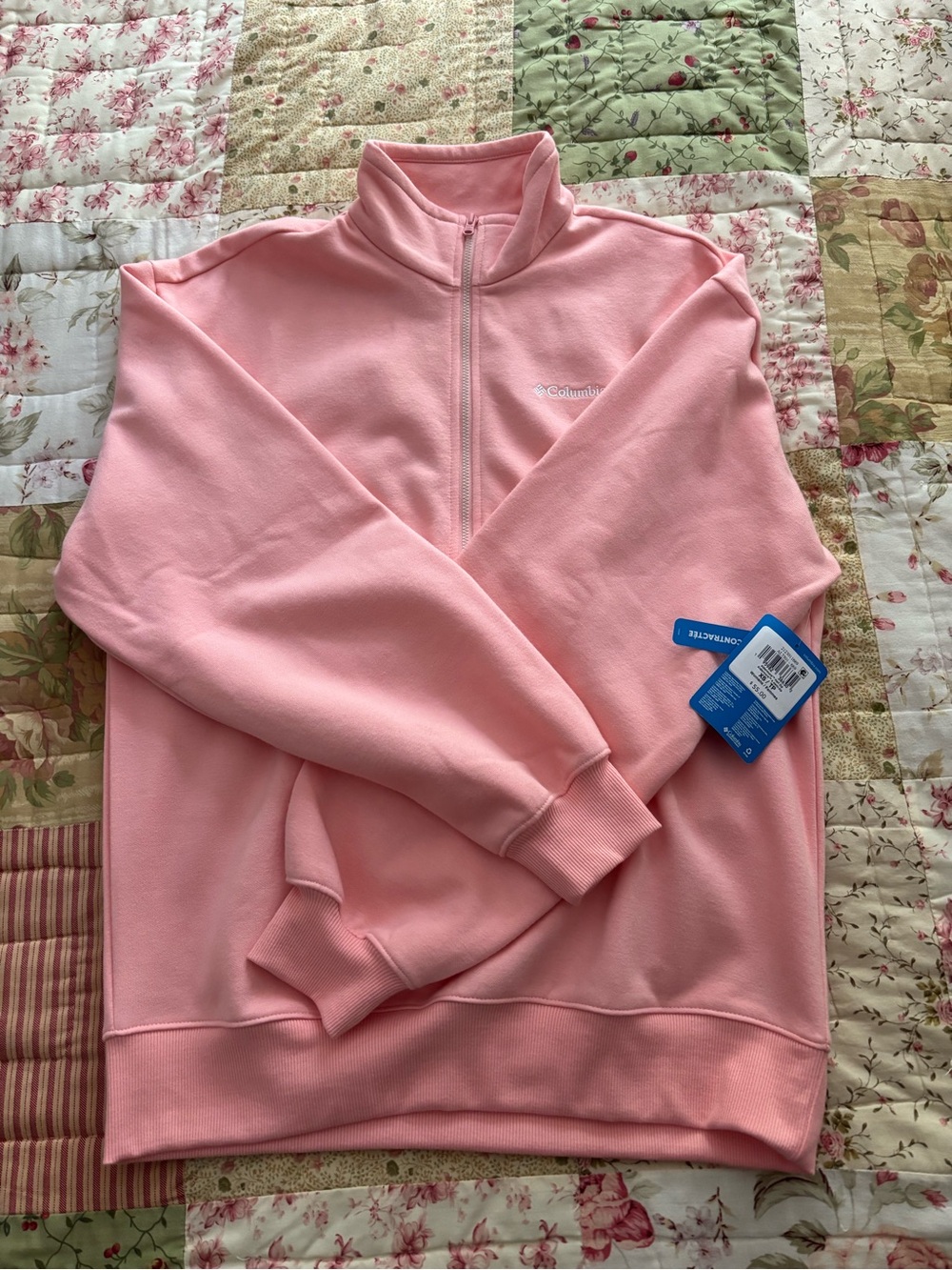 NWT Columbia Aldermore half zip fleece in a coral pink XS